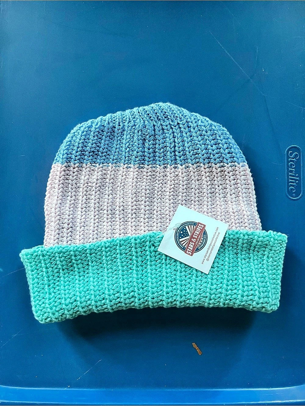 Color Block Knit Beanie NWT